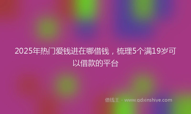 2025年热门爱钱进在哪借钱，梳理5个满19岁可以借款的平台