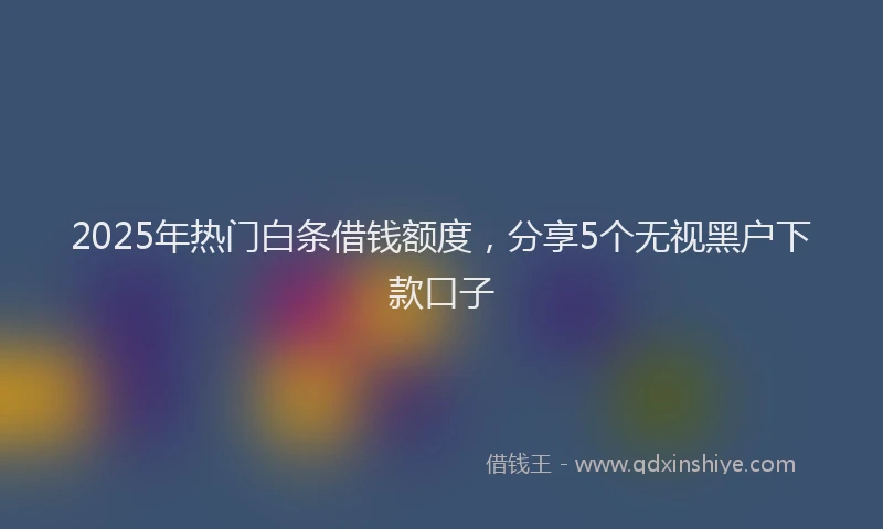 2025年热门白条借钱额度，分享5个无视黑户下款口子