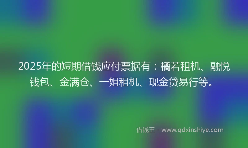 2025年的短期借钱应付票据有：橘若租机、融悦钱包、金满仓、一姐租机、现金贷易行等。