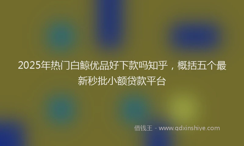 2025年热门白鲸优品好下款吗知乎，概括五个最新秒批小额贷款平台