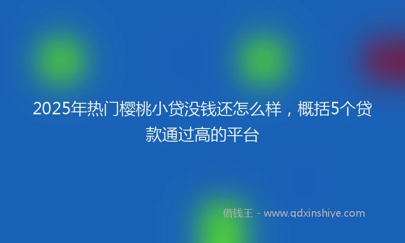 2025年热门樱桃小贷没钱还怎么样，概括5个贷款通过高的平台