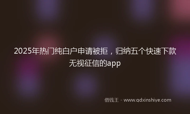 2025年热门纯白户申请被拒，归纳五个快速下款无视征信的app