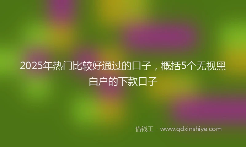 2025年热门比较好通过的口子，概括5个无视黑白户的下款口子