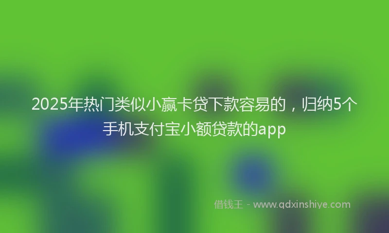 2025年热门类似小赢卡贷下款容易的，归纳5个手机支付宝小额贷款的app