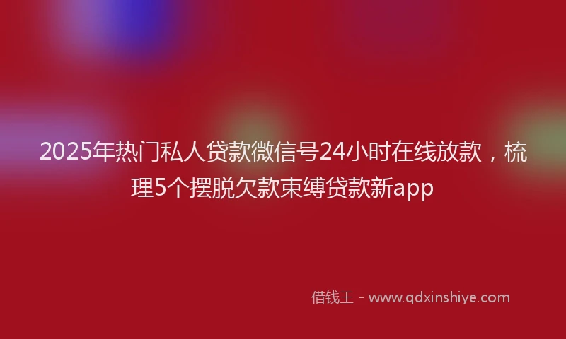 2025年热门私人贷款微信号24小时在线放款，梳理5个摆脱欠款束缚贷款新app