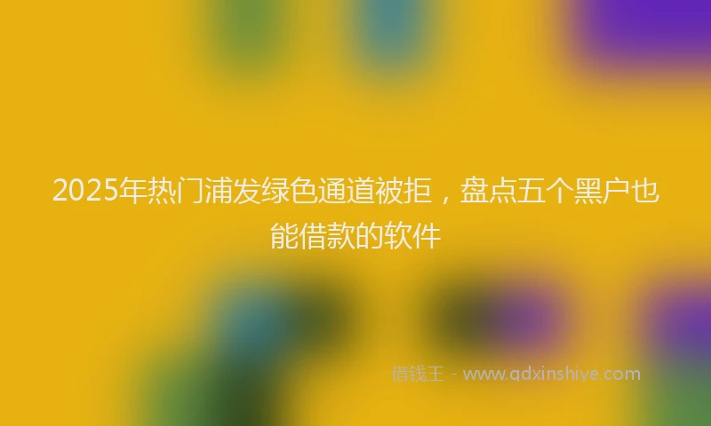 2025年热门浦发绿色通道被拒，盘点五个黑户也能借款的软件