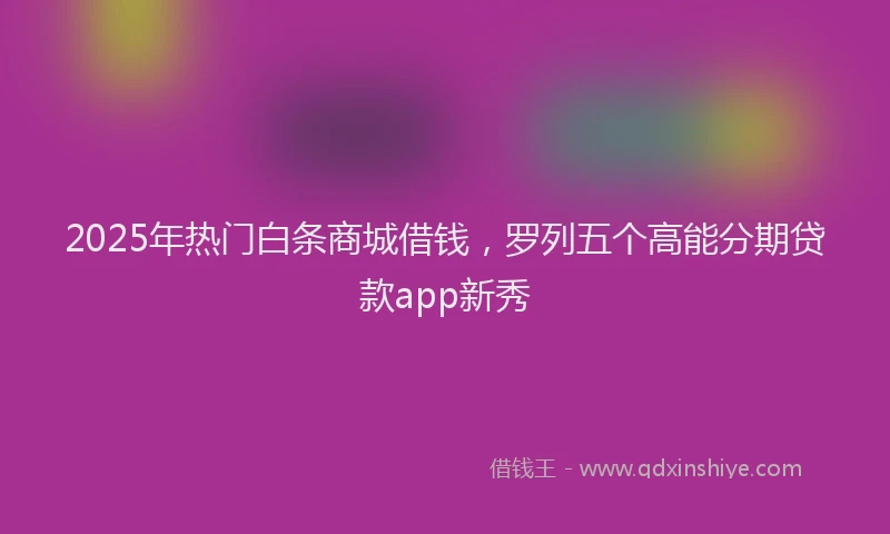 2025年热门白条商城借钱，罗列五个高能分期贷款app新秀