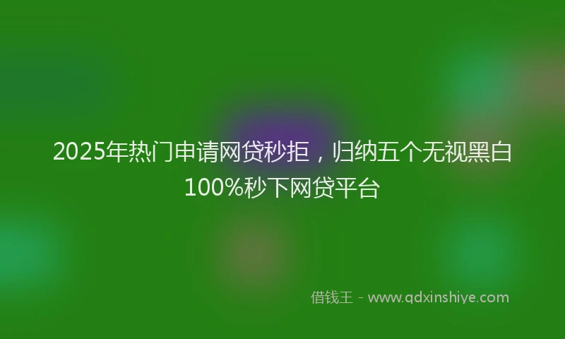 2025年热门申请网贷秒拒，归纳五个无视黑白100%秒下网贷平台