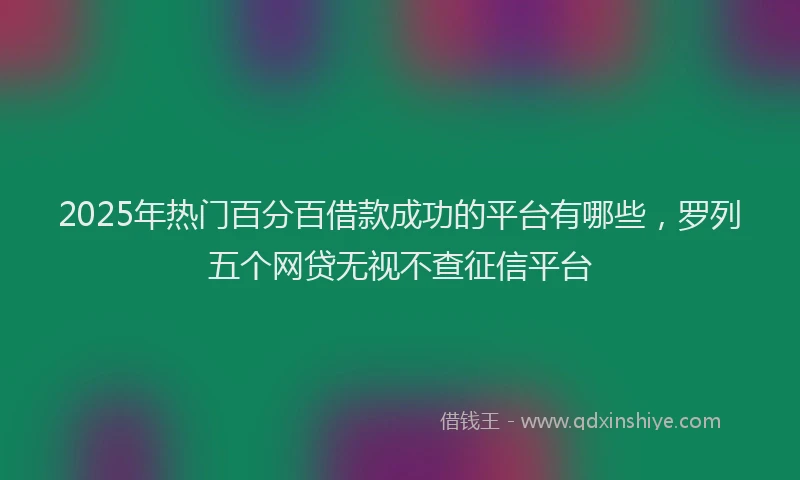 2025年热门百分百借款成功的平台有哪些，罗列五个网贷无视不查征信平台