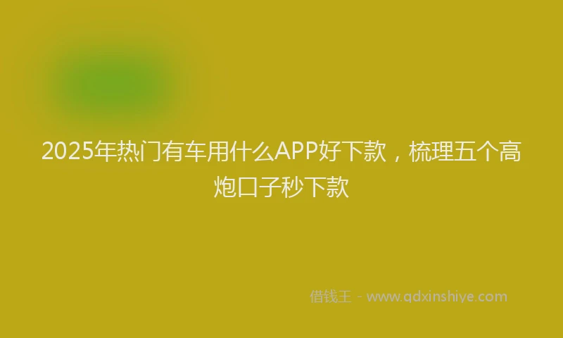 2025年热门有车用什么APP好下款，梳理五个高炮口子秒下款