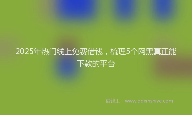 2025年热门线上免费借钱，梳理5个网黑真正能下款的平台