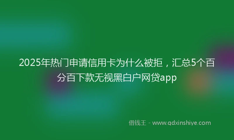 2025年热门申请信用卡为什么被拒，汇总5个百分百下款无视黑白户网贷app