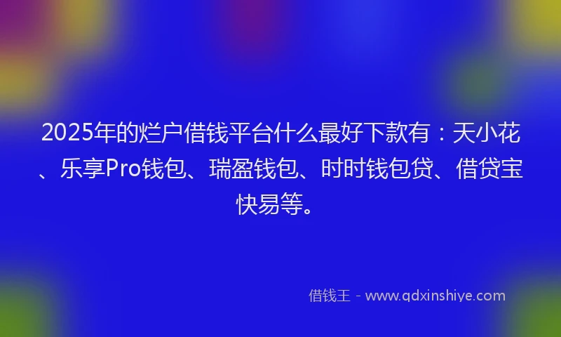 2025年的烂户借钱平台什么最好下款有：天小花、乐享Pro钱包、瑞盈钱包、时时钱包贷、借贷宝快易等。