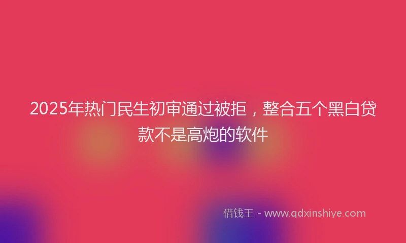 2025年热门民生初审通过被拒，整合五个黑白贷款不是高炮的软件