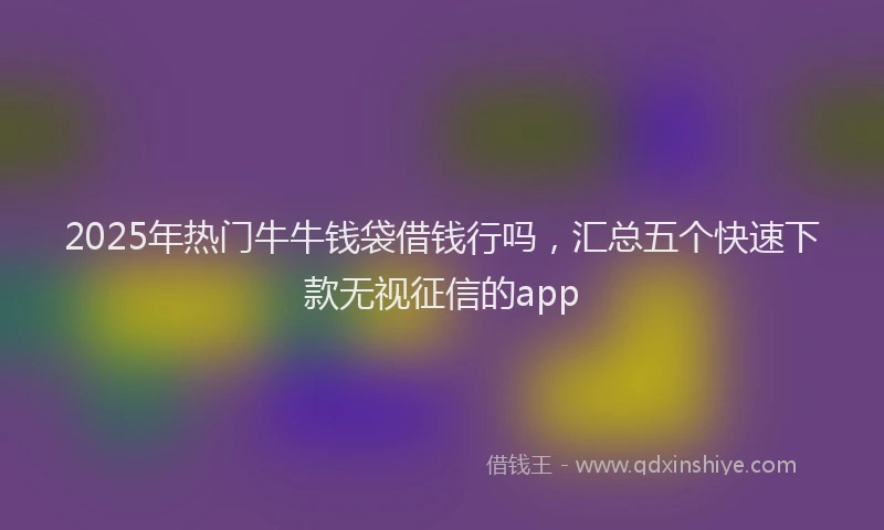 2025年热门牛牛钱袋借钱行吗，汇总五个快速下款无视征信的app