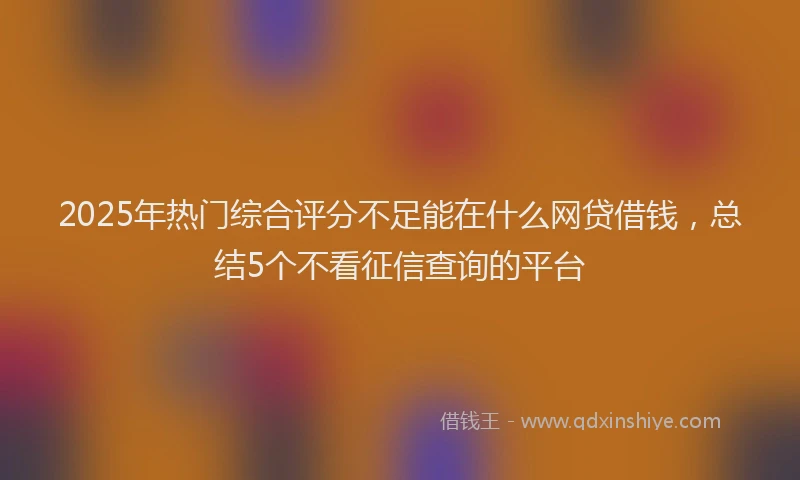 2025年热门综合评分不足能在什么网贷借钱，总结5个不看征信查询的平台