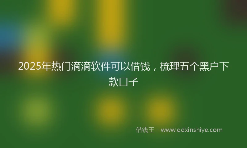 2025年热门滴滴软件可以借钱，梳理五个黑户下款口子