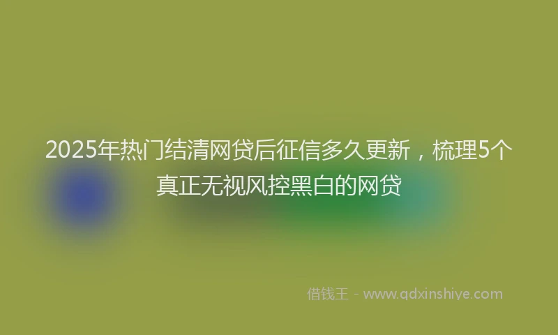 2025年热门结清网贷后征信多久更新，梳理5个真正无视风控黑白的网贷