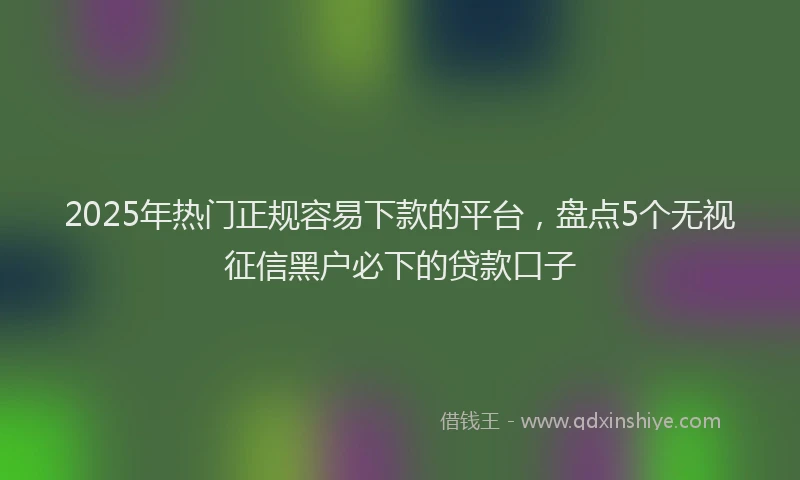2025年热门正规容易下款的平台，盘点5个无视征信黑户必下的贷款口子