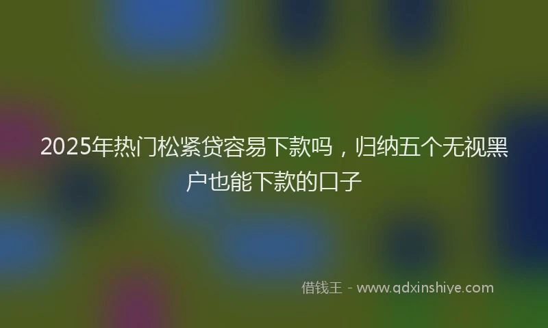 2025年热门松紧贷容易下款吗，归纳五个无视黑户也能下款的口子