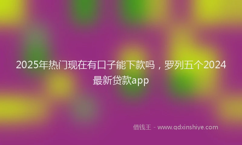 2025年热门现在有口子能下款吗，罗列五个2024最新贷款app