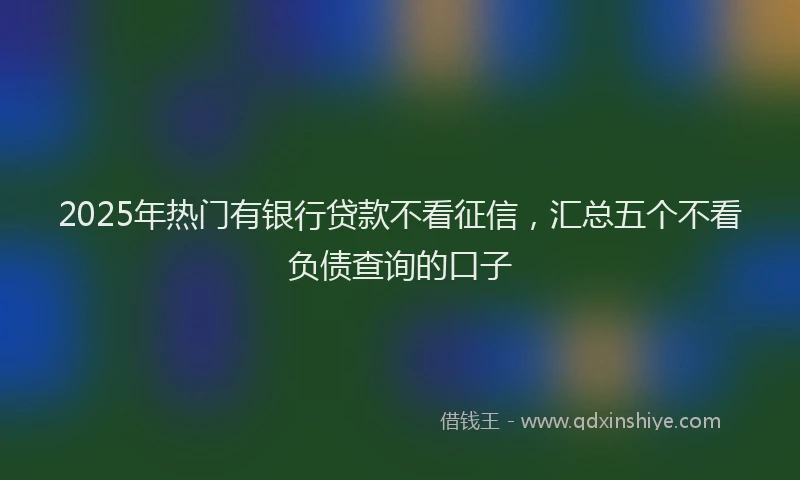 2025年热门有银行贷款不看征信，汇总五个不看负债查询的口子