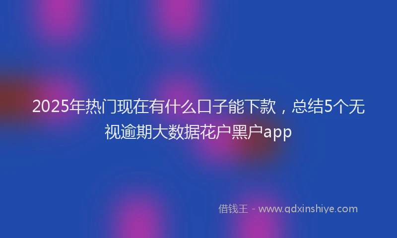 2025年热门现在有什么口子能下款，总结5个无视逾期大数据花户黑户app