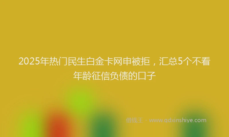 2025年热门民生白金卡网申被拒，汇总5个不看年龄征信负债的口子