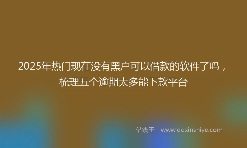 2025年热门现在没有黑户可以借款的软件了吗，梳理五个逾期太多能下款平台