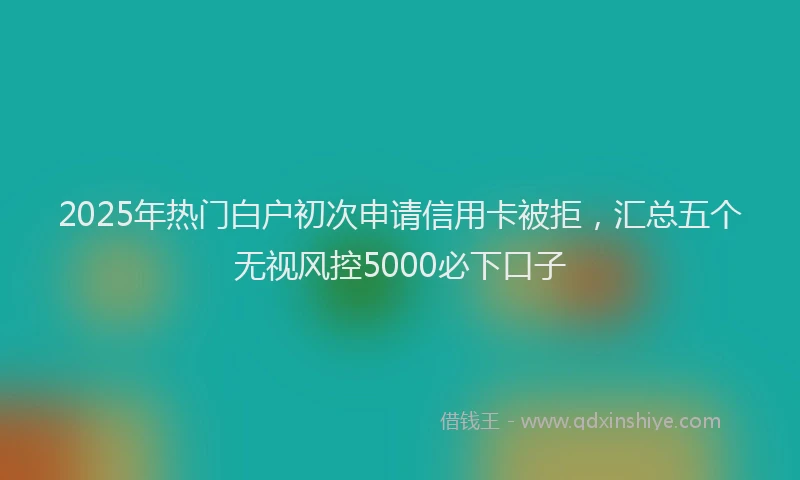 2025年热门白户初次申请信用卡被拒，汇总五个无视风控5000必下口子