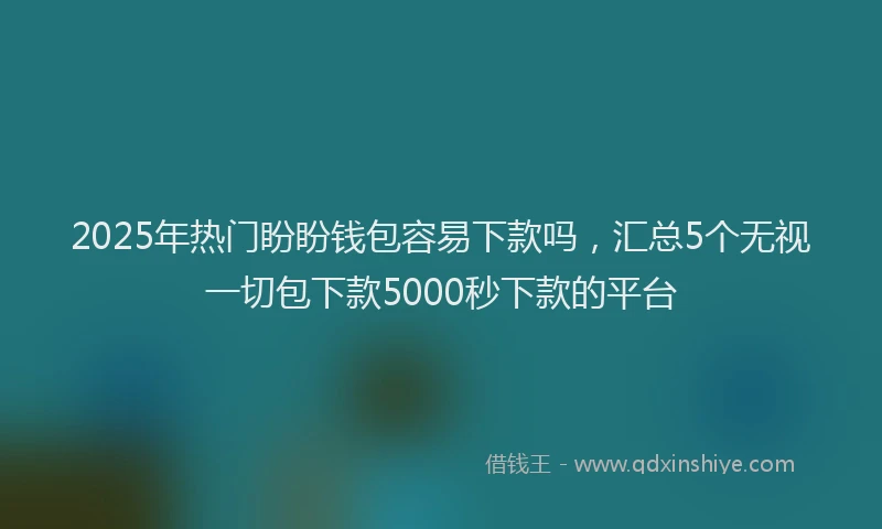 2025年热门盼盼钱包容易下款吗，汇总5个无视一切包下款5000秒下款的平台