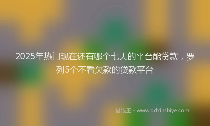 2025年热门现在还有哪个七天的平台能贷款，罗列5个不看欠款的贷款平台