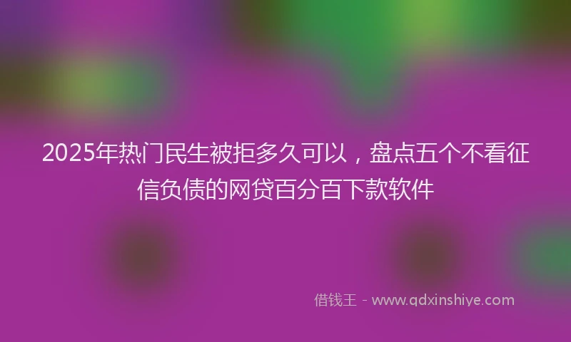2025年热门民生被拒多久可以，盘点五个不看征信负债的网贷百分百下款软件