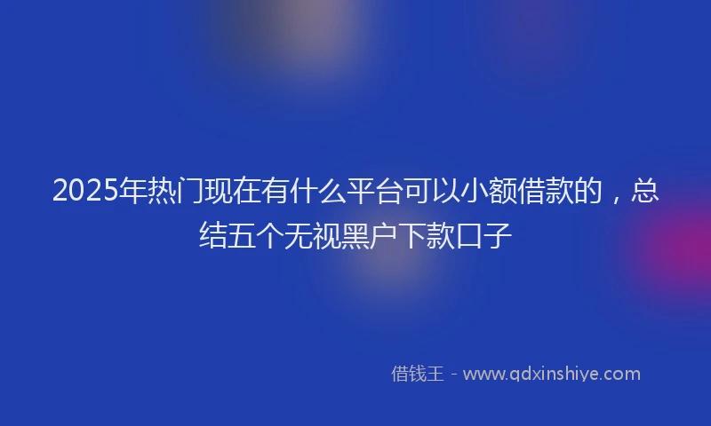 2025年热门现在有什么平台可以小额借款的，总结五个无视黑户下款口子
