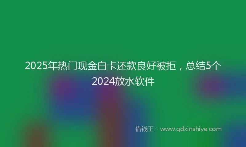 2025年热门现金白卡还款良好被拒，总结5个2024放水软件
