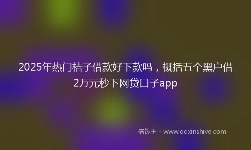 2025年热门桔子借款好下款吗，概括五个黑户借2万元秒下网贷口子app