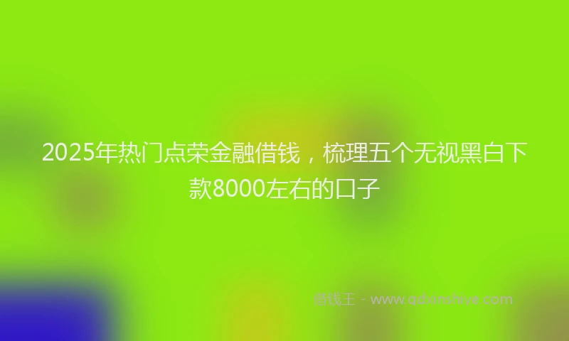 2025年热门点荣金融借钱，梳理五个无视黑白下款8000左右的口子
