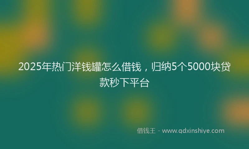 2025年热门洋钱罐怎么借钱，归纳5个5000块贷款秒下平台