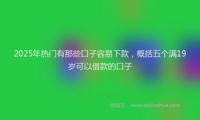 2025年热门有那些口子容易下款，概括五个满19岁可以借款的口子