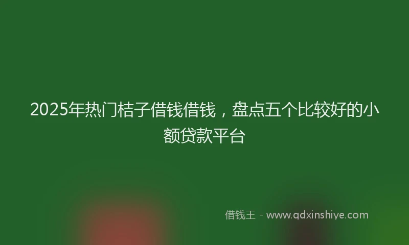 2025年热门桔子借钱借钱，盘点五个比较好的小额贷款平台