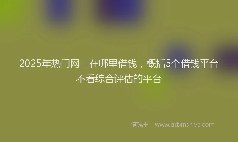 2025年热门网上在哪里借钱，概括5个借钱平台不看综合评估的平台