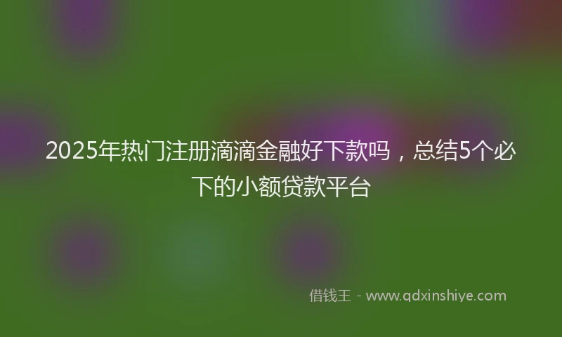 2025年热门注册滴滴金融好下款吗，总结5个必下的小额贷款平台