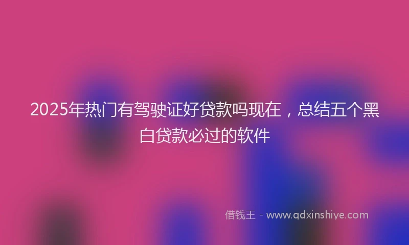 2025年热门有驾驶证好贷款吗现在，总结五个黑白贷款必过的软件