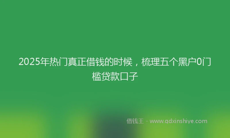 2025年热门真正借钱的时候，梳理五个黑户0门槛贷款口子