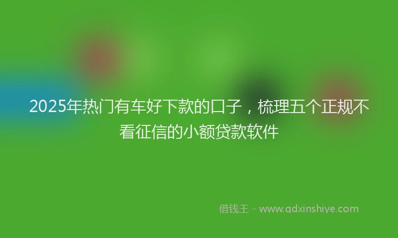 2025年热门有车好下款的口子，梳理五个正规不看征信的小额贷款软件