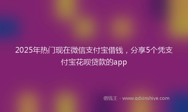 2025年热门现在微信支付宝借钱，分享5个凭支付宝花呗贷款的app