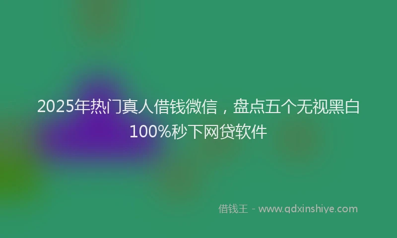 2025年热门真人借钱微信，盘点五个无视黑白100%秒下网贷软件