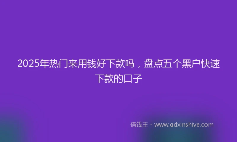 2025年热门来用钱好下款吗，盘点五个黑户快速下款的口子