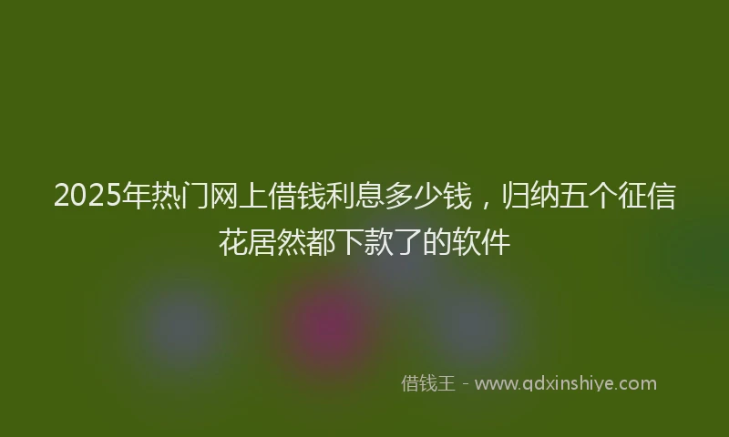 2025年热门网上借钱利息多少钱，归纳五个征信花居然都下款了的软件