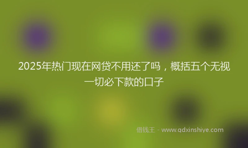 2025年热门现在网贷不用还了吗，概括五个无视一切必下款的口子